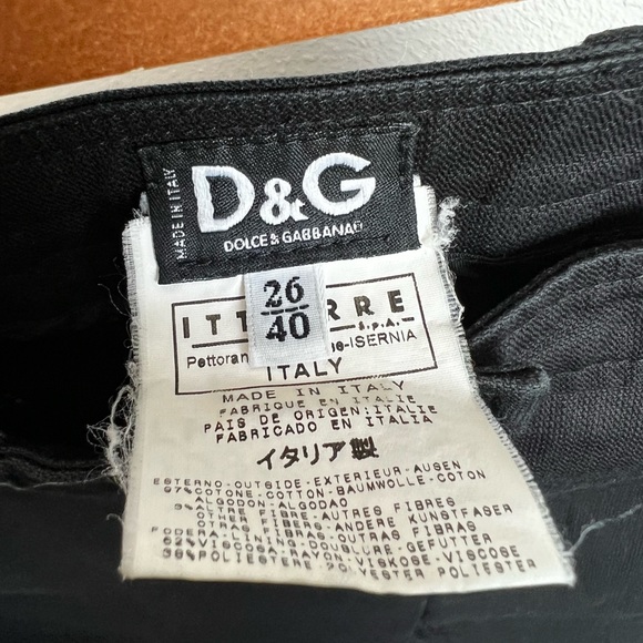 Dolce & Gabbana Black Cotton Straight Leg Pants Size 26 - Picture 7 of 8